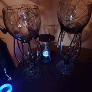 Spider leg glass candle set